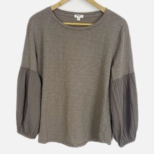 Dylan Jersey Slub Top with Gauze sleeves L